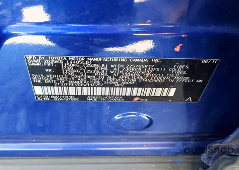 2014 Toyota Rav4 Le from USA, damaged, VIN 2T3ZFREV0EW114257